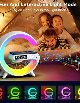 Multifunction Bluetooth Speaker TF RGB Night Light 15W Wireless Charger Stand for iPhone Samsung Xiaomi Fast Charging Station