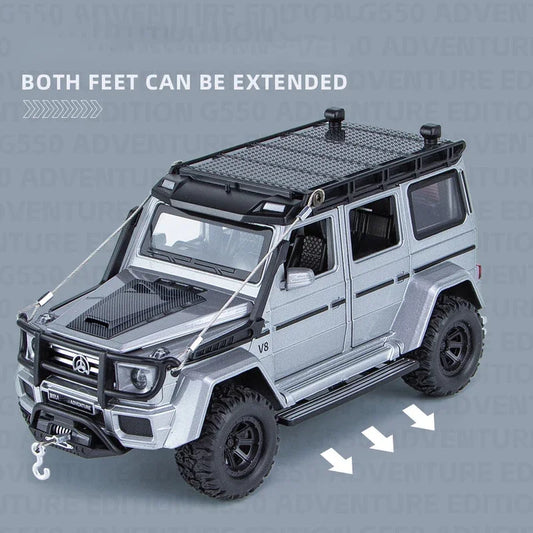 1:24 Alloy Diecast Toy Car Model G550 4X4 Adventure Edition Off Road Vehicle Model with Sound Light SUV Toy