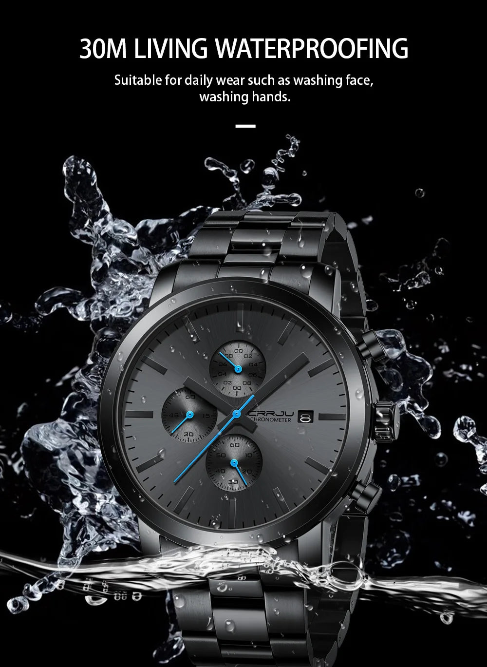 Luxury Man Watch High Quality Waterproof Chronograph Wristwatch Quartz Casual Clock relogio masculino