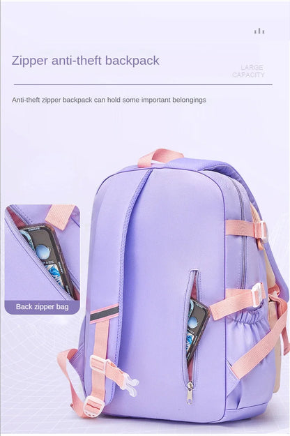 Elementary School Students Schoolbag Kawaii Lightweight Load Reduction Children's Schoolbag Large Capacity 16 Backpack Mochila