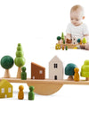 Montessori Sensory Toys  Stacking Toys For Baby Forest Houses Replica Wooden Forest Blocks  Early Childhood Education Game Gift