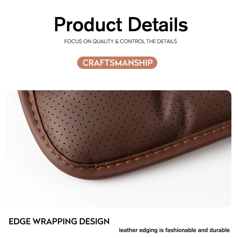 Nappa Leather Breathable Car Seat Cushion Soft Universal Anti Slip Auto Seat Protector Pads Car Seat Covers Interior Accessoires