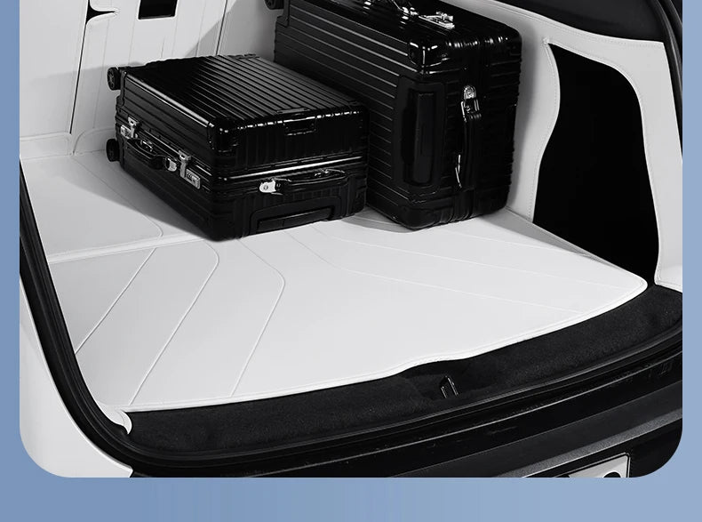 Custom Nappa Leather Trunk Mat Set for Tesla Model Y Juniper 2025 2026 Full Coverage Cargo Liner 7 Piece