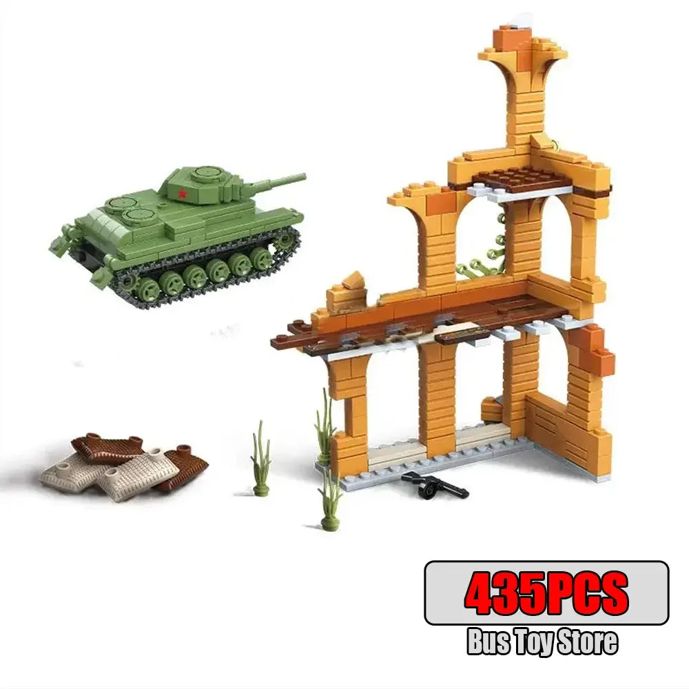 KV-2 Heavy Tank Soviet Series Tank Military Series WW2 Tank Building Blocks  Bricks Model Set Toys for s Gifts