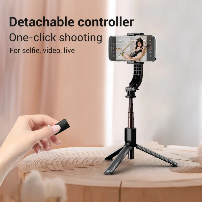 Bluetooth Handheld Gimbal Stabilizer Mobile Phone Selfie Stick Aluminum Alloy Adjustable Tripod for Smartphone Live