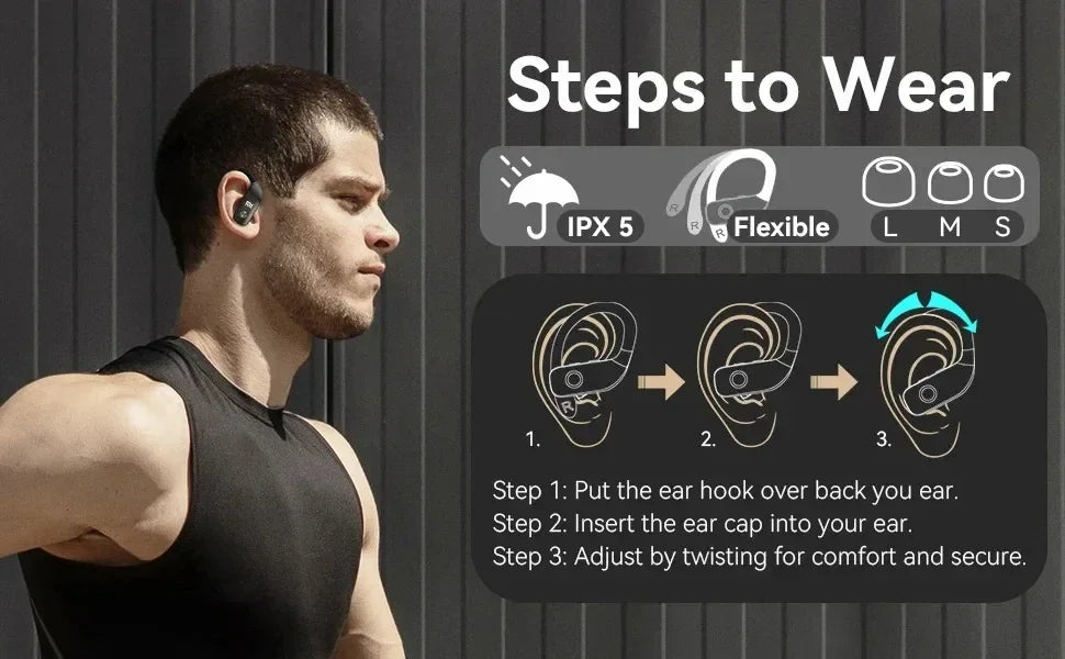 XIAOMI Bluetooth Wireless Earphones Mijia T17 EarHooks In Ear Headphones 48 Hours Play Game Headset Waterproof Sports Earbuds