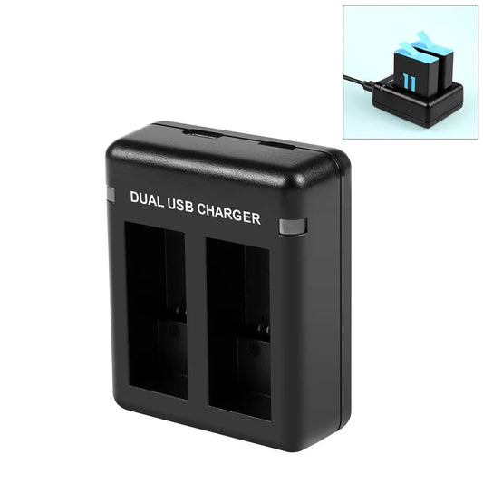 USB Dual Batteries Charger for GoPro Hero11 Black / HERO9 Black / HERO10 Black