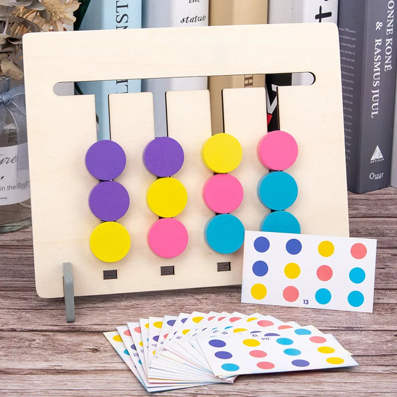 Montessori Wooden Toys Double-sided Matching Games for Kids 2 3 4 Years Logic Thinking Training Activity Board Baby Wooden Toys