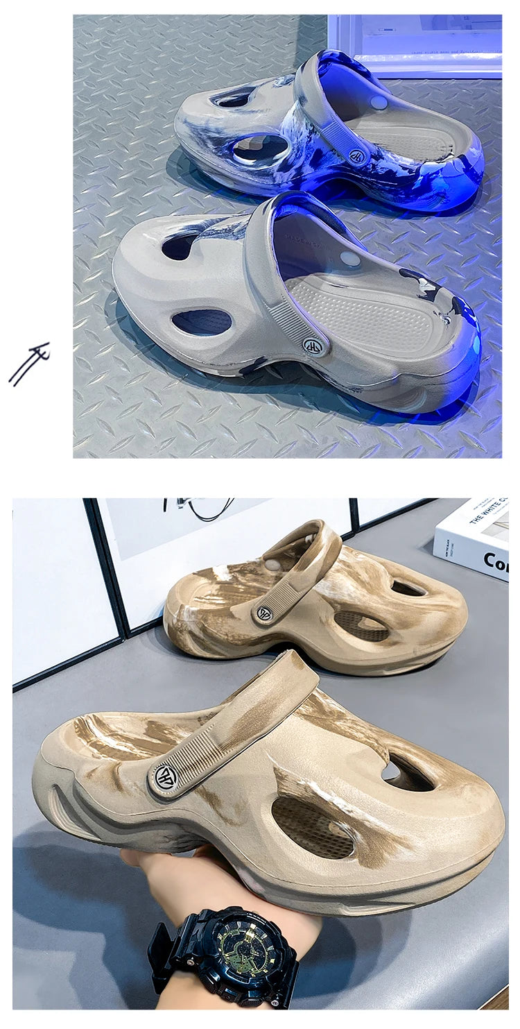 Clogs Couple's Hollow Shoes Casual Slippers Summer Men's EVA Water Shoes Man Outdoor Sandal