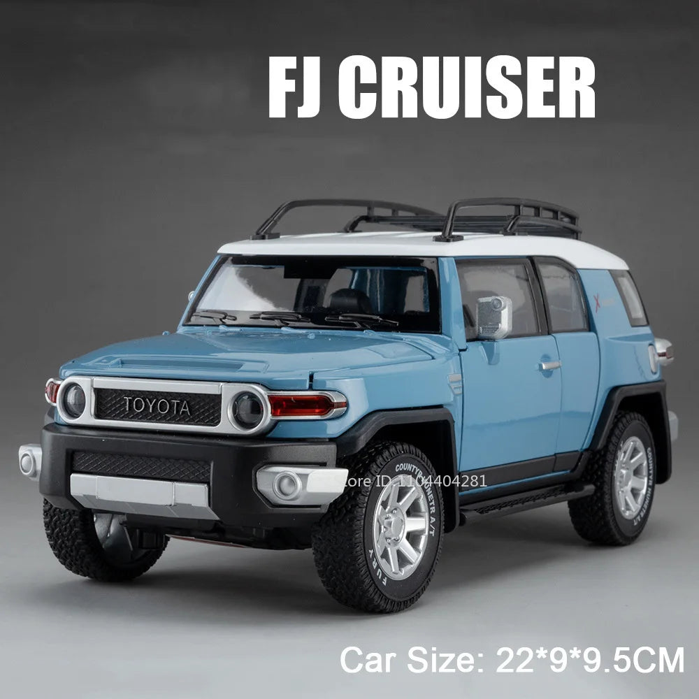1:24 Land Cruiser FJ LC80 Toy Model Diecast Alloy Car Sound Light Pull Back Doors Opened Miniature Vehice Friend's Birthday Gift
