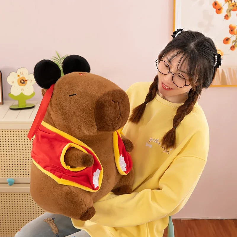 Hot 50cm Nezha Capybara Plush Toys Kawaii Cute Capybara Soft Stuffed Animal Anime Soft Pillow Toy Room Decor Kids Birthday Gift