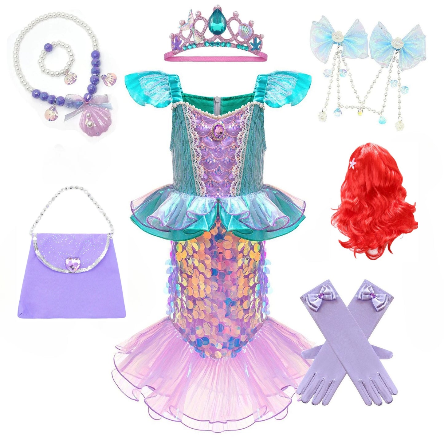 New Girl Dresses Princess Costume Kids Mermaid Cosplay Costume Kids Carnival Birthday Party Prom Costume Party Dresses For girls