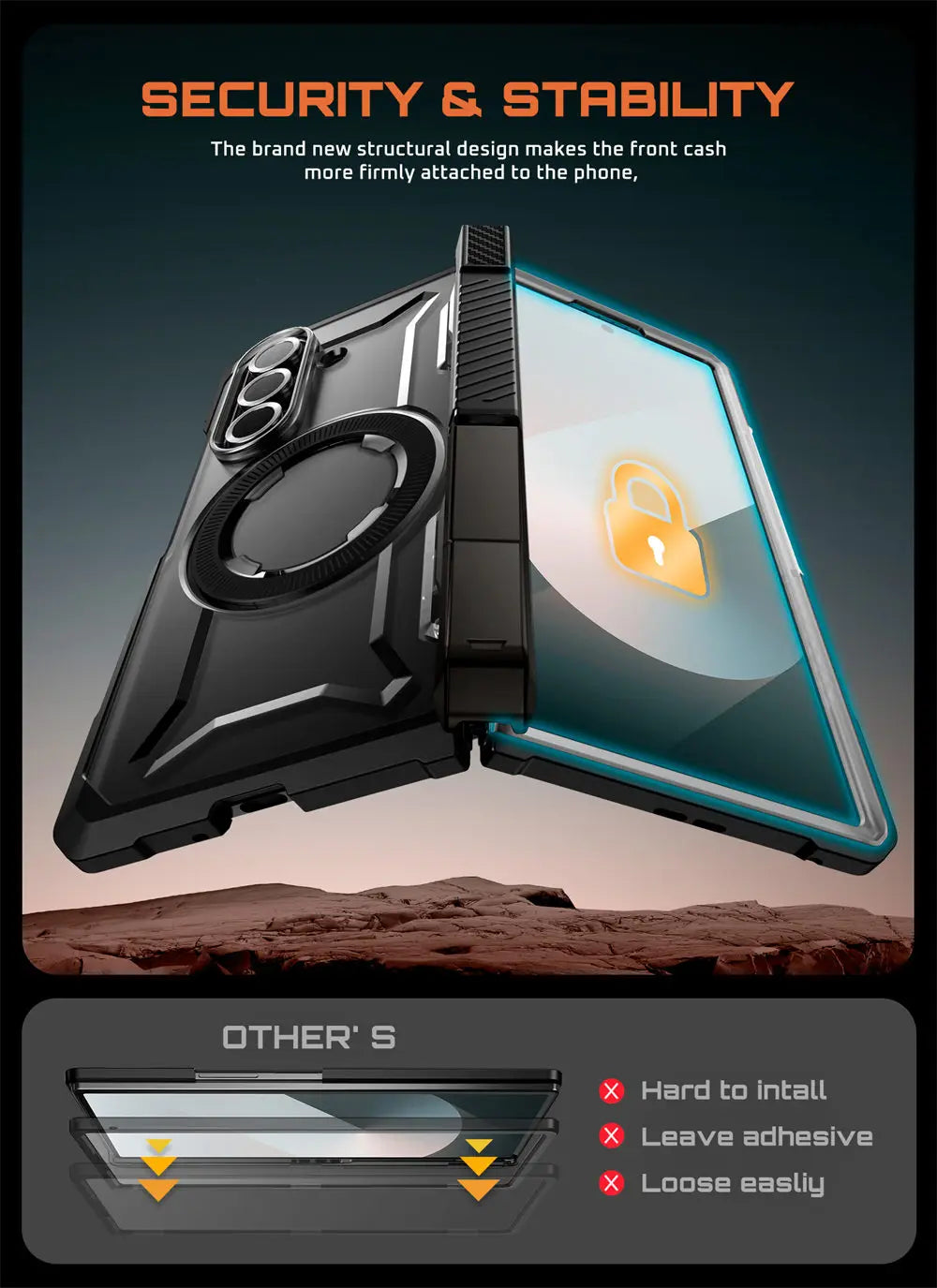 For Samsung Galaxy Z Fold 7 Case UB Grip Anti-Scratch Heavy Duty Rugged  Phone Case with Screen Protector