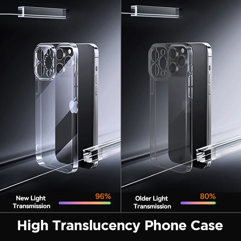 Case For iPhone 16 Pro Max Case Crystal Transparent PC Anti-Yellow Material Lens Protection Cover For iPhone 16 Pro Case