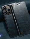 Flip Leather Wallet Phone Case for iPhone 16 15 Pro Max 16E 14 Plus with Magnetic Card Slot Holder Cover