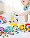 Montessori  Toys Wooden Roller Coaster Bead Maze Abacus Math Toys  Early Educational Toys for  1-3 Years