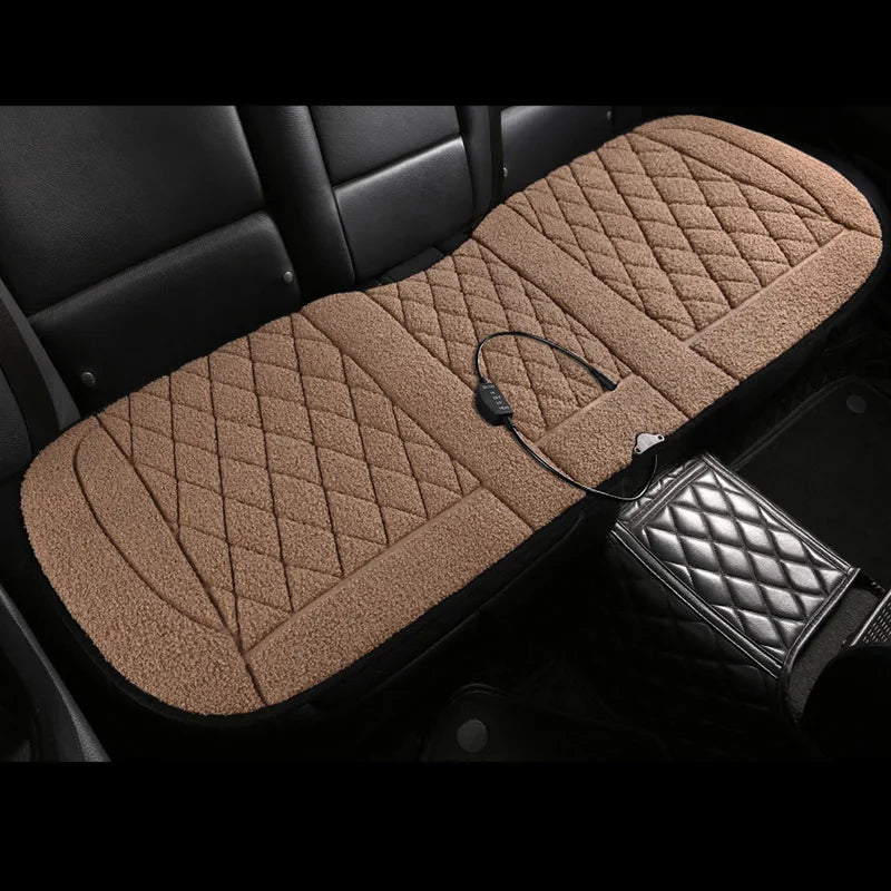 Heated Car Seat Cover 12V Fast Heating Seat Cushion Warm Plush Car Seat Heating Covers Seat Protector Auto Seat Heater Pads Mat