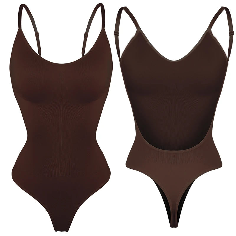 Women Backless Thong Bodysuit Shapewear – Tummy Control Slimming Corset
