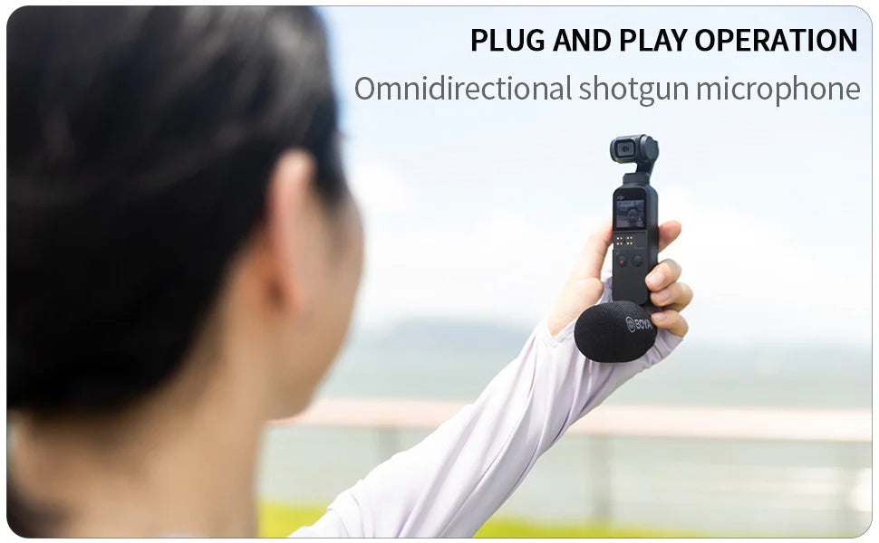 BY-DM100-OP Condenser Microphone for DJI OSMO™ Pocket Only Plug and Play Mic Live Streaming Youtube Video Recording Vlog