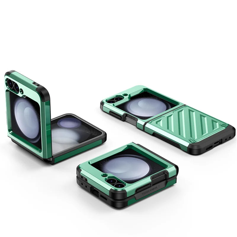 Luxury Armor Plating Thin Matte Phone Case For Samsung Galaxy Z Flip 3 4 5 Z Flip 6 Solid Candy Color Hard Shockproof Back Cover