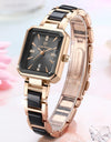 Ceramics Elegant Watch for Women Luxury Brand Waterproof Square Black Ladies Wrist watches