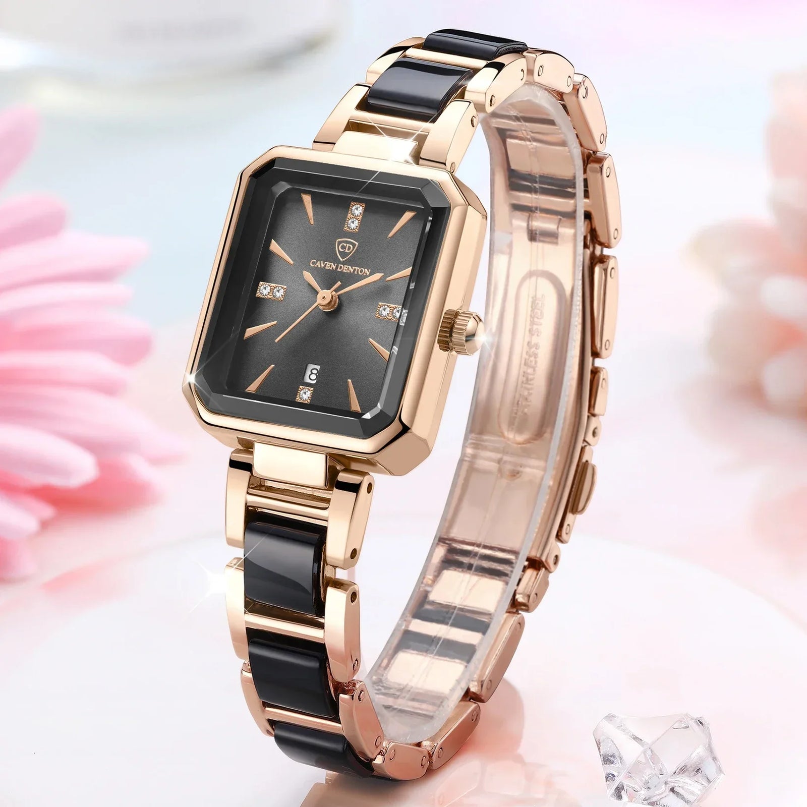 Ceramics Elegant Watch for Women Luxury Brand Waterproof Square Black Ladies Wrist watches
