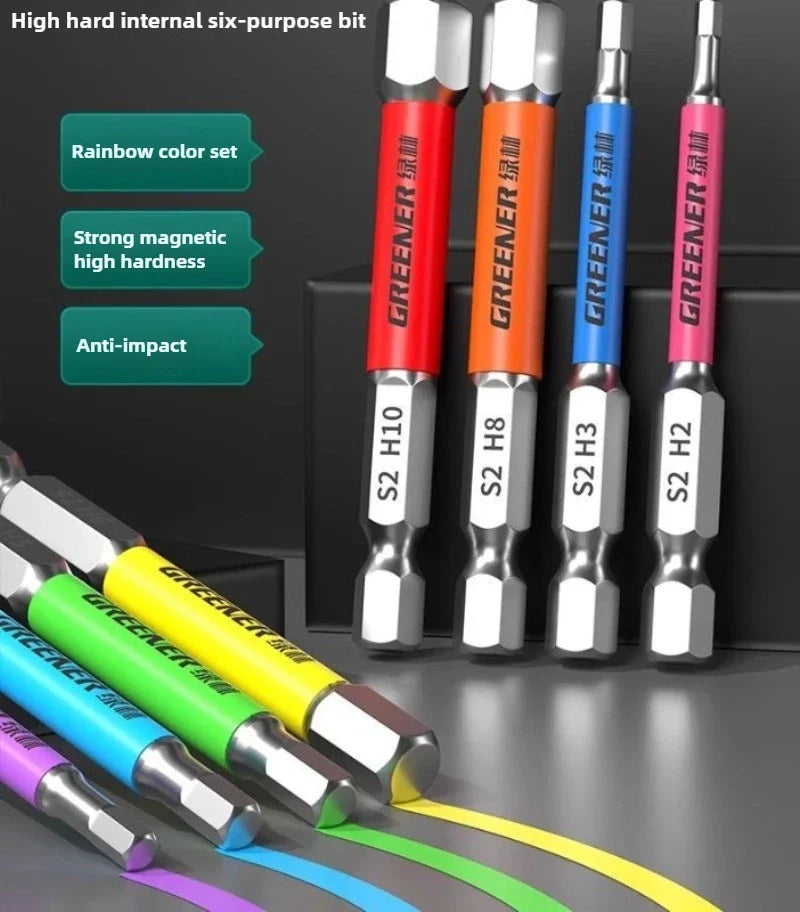 Hexagon socket Bit set Impact Drill Bits, Hex Head Tungsten Steel Screwdriver Bits Suit 1/4 Inch Hexagonal Shank