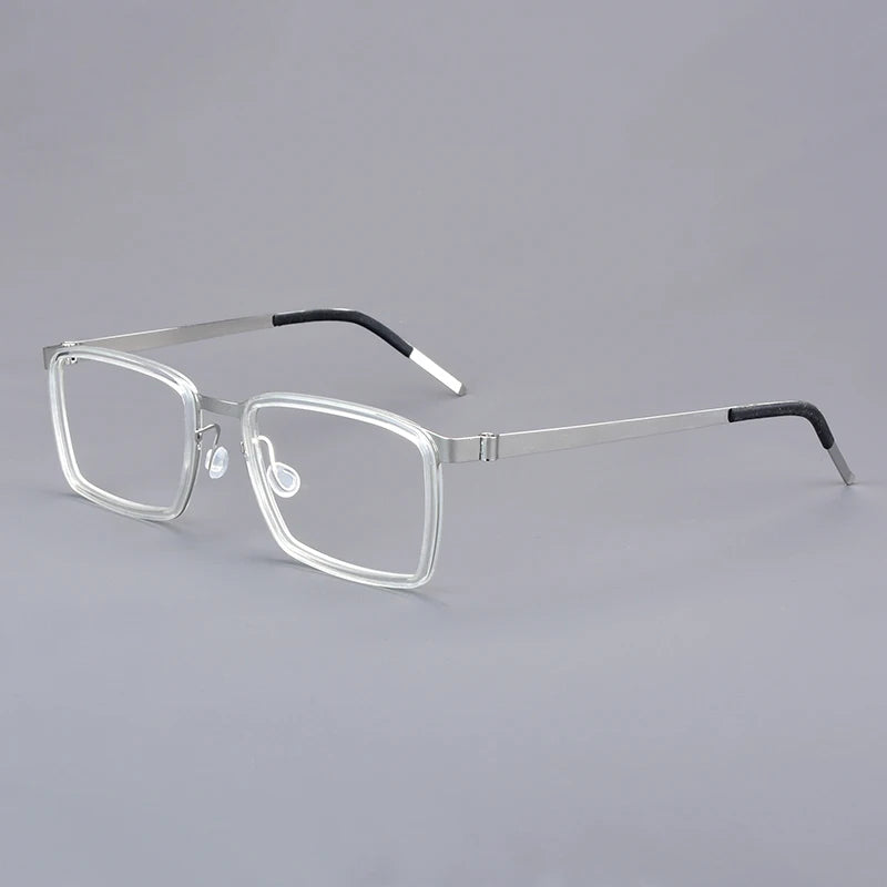 Rectangle Titanium Screwless Business Eyeglasses Frame