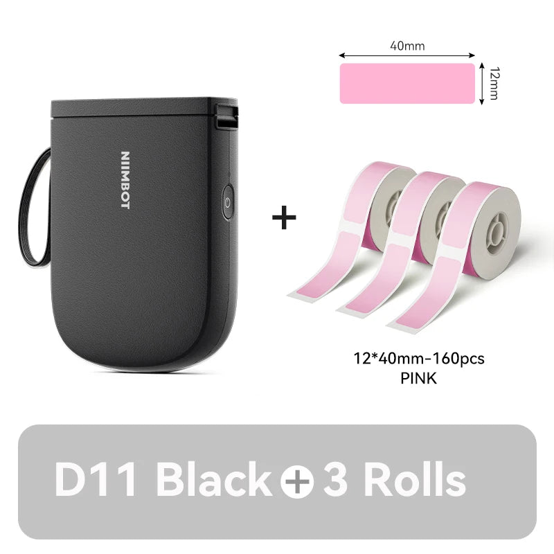 D11 Mini Thermal Label Printer 300DPI, Bluetooth Wireless Sticker Maker Portable Inkless Label Printer for Home & Office