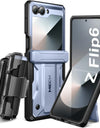 for Z Flip 6 Case with Kickstand Belt-Clip Hinge Protection Cover Screen Protector Military Grade Shockproof Phone Case