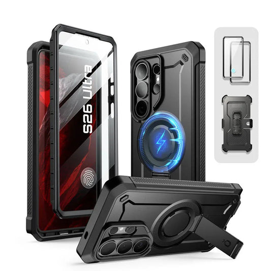 Rugged Magnetic Phone Case with Kickstand and Screen Protector for Samsung Galaxy S26 Ultra