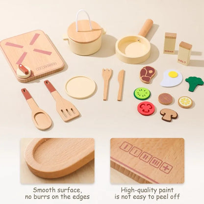 Baby Wooden Montessori Toys Playing House Afternoon Tea Set Model Puzzle Toys For Baby Birthday Toy Numbers Blocks Learning Toy