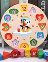Montessori Cartoon Animal Educational Wooden тетрис Classic Toy Beaded Geometry Digital Clock Puzzles Gadgets Matching Children