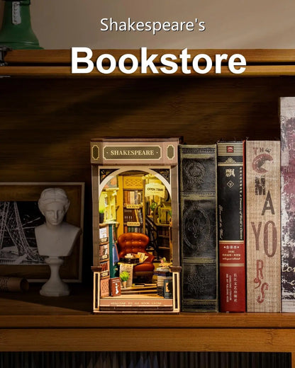 DIY Book Nook Kits Bookstore with Lights Easy Assemble DIY Miniature Amazing