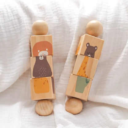 Wooden Montessori Toys For Babies Mobile Rattle Toy Comfort Rattle Toy Beech Wooden Animal Baby Comfort Toy  Nursery Decoration