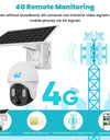 Outdoor Solar 4G Camera 10X Optical Zoom Night Vision Battery CCTV Monitor PIR Human Detection Waterproof Security Video Camera