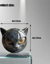 Room Embellishment Finish Home Decor Amber Eyes Black Cat Figurine Resin Ornament Halloween Office Bookshelf Decor