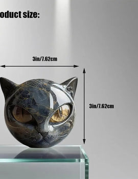 Room Embellishment Finish Home Decor Amber Eyes Black Cat Figurine Resin Ornament Halloween Office Bookshelf Decor