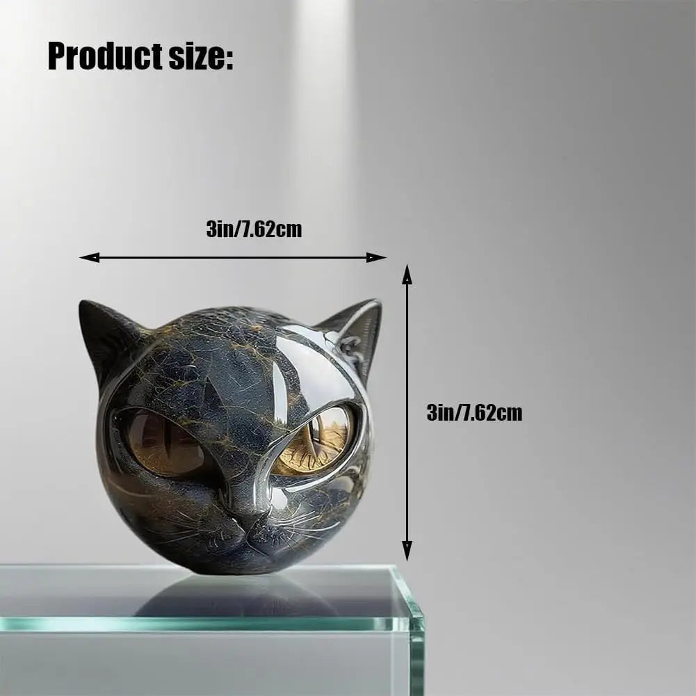 Room Embellishment Finish Home Decor Amber Eyes Black Cat Figurine Resin Ornament Halloween Office Bookshelf Decor