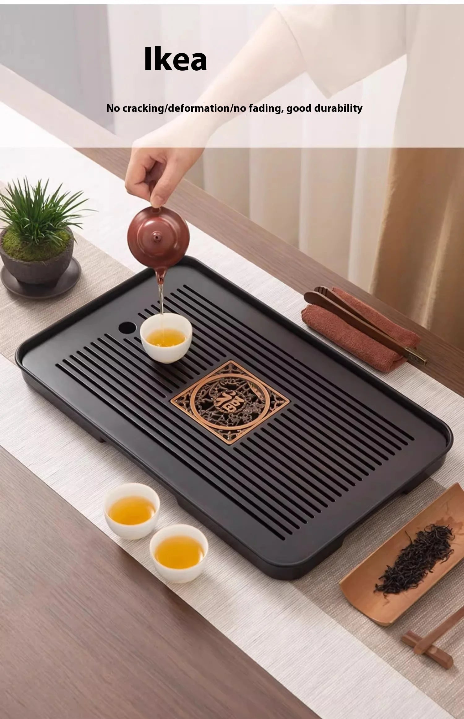 Bamboo Tea Tray Portable Dishes Rectangle Tea Ceremony Chaban Tea Chaban Tea Table Dual Purpose Drainage Water Storage