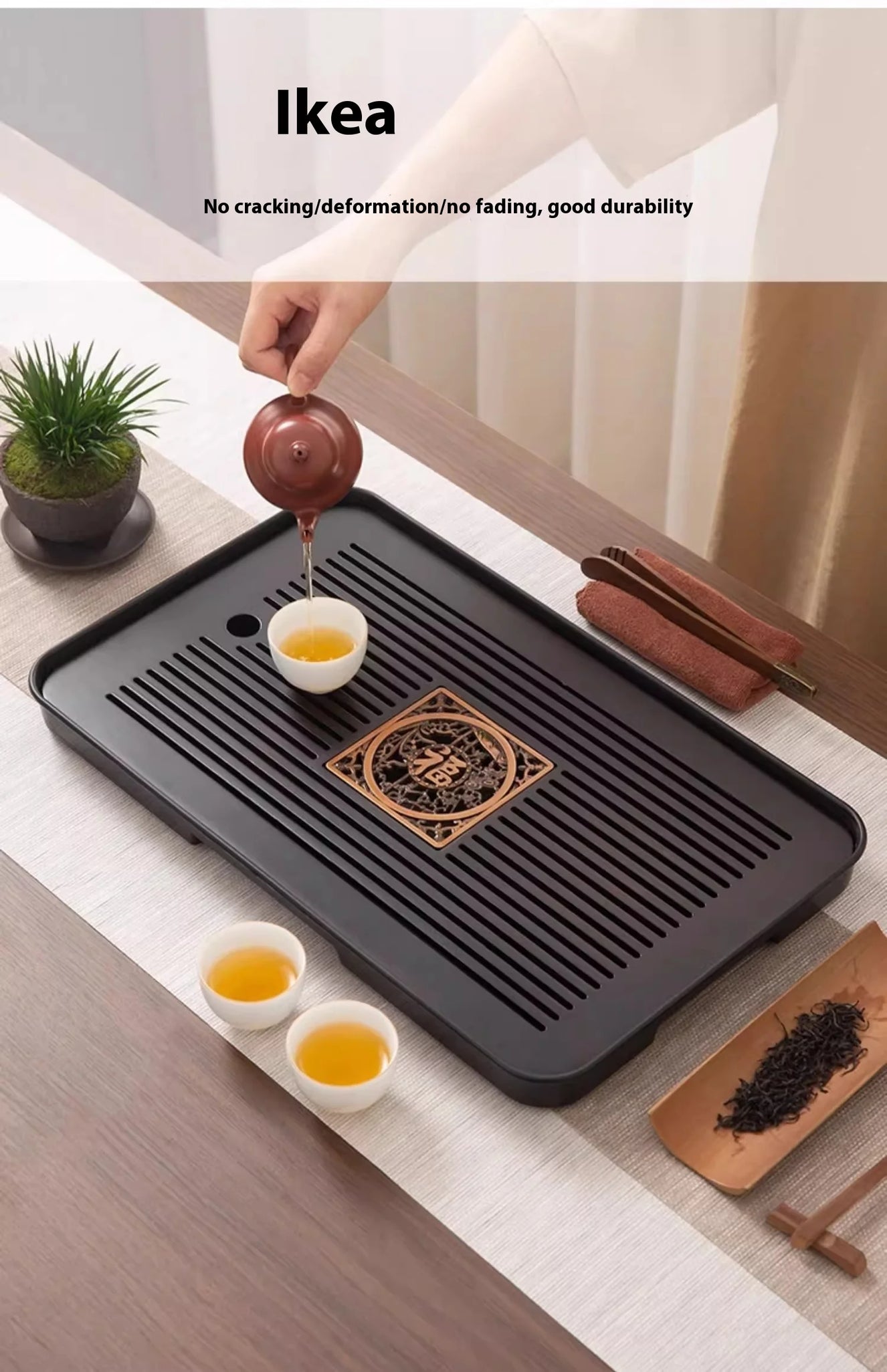 Bamboo Tea Tray Portable Dishes Rectangle Tea Ceremony Chaban Tea Chaban Tea Table Dual Purpose Drainage Water Storage