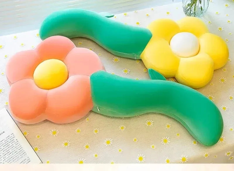Long Sunflower Plush Body Pillow Cute Large Flower Stuffed Cushion Sofa Decorative Stuffed Body PillowBed Sleeping Back Cushion