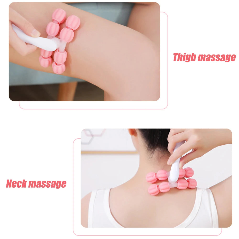 Y-shaped 8-bead massager Hand Held Massager Massager Roller for Hand Muscle Back Neck Foot Shoulder Leg Pain Relief Massage Tool