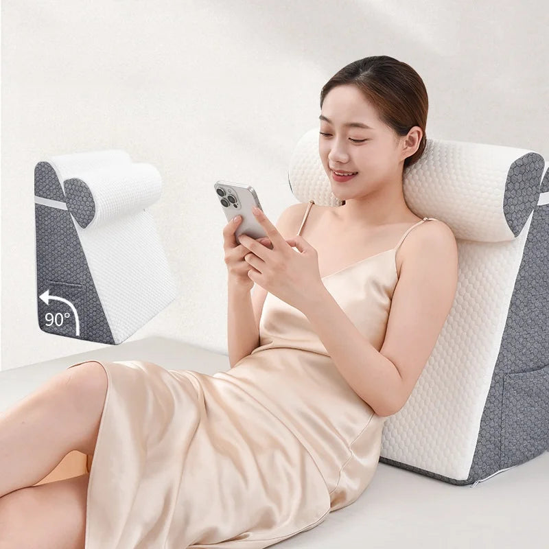 Multi-Purpose Wedge Pillow Soft Memory Foam Top Triangle Pillow Body Positioners For Leg Elevation Pillow With Removable Cover