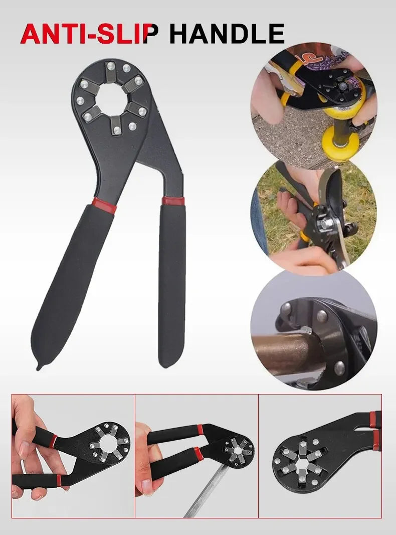 6/8 Inch Magic Wrench Household Maintenance Adjustable Twisting Hand Clamping Socket Outer Hexagonal Multifunctional Tool