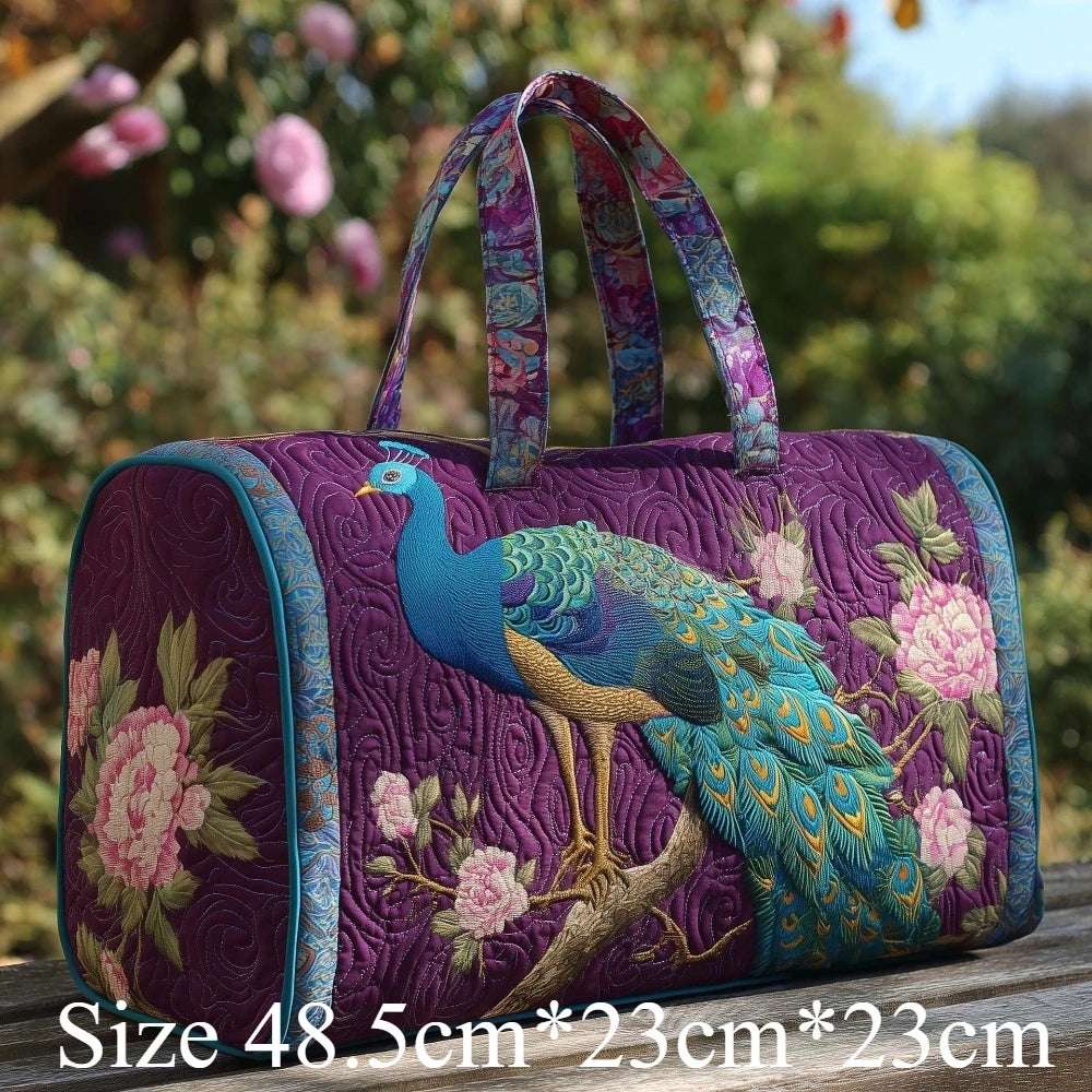 3D Quilted Travel Tote Bag Animal Print Bear Flamingo Peacock Llama Lion Boho Art Tote for Men Women Weekend Beach Trip Bags