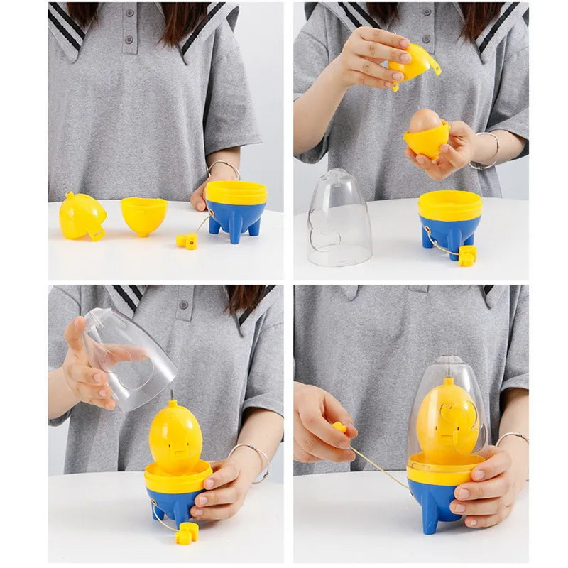 Egg Scrambler Egg Yolk Shaker Gadget Manual Mixing Golden Whisk Eggs Spin Maker Puller Cooking Baking Tools Kitchen Accessories