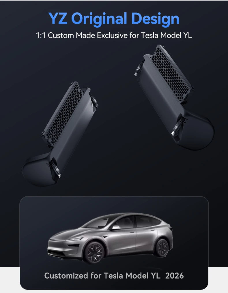 3 in 1 Rear Air Vent Docking Station with 120W Fast Charging for Tesla Model YL 2026