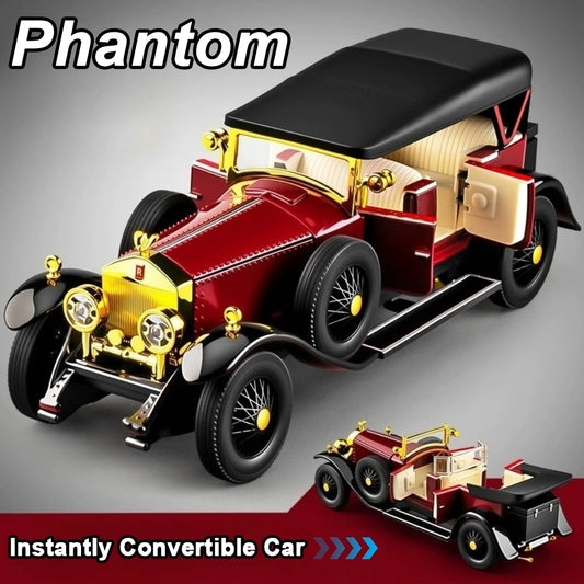1:24 Phantom 300SL Alloy Diecast Vintage Car Miniature Model Toys Sound Light Pull Back Doors Opened Ornament s Festival Gift