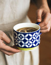 Japanese Flower Coffee Mug Set Retro Ceramic Milk Oats Mug Office Water Handgrip Cup Kitchen Party Drinkware Set 300ml